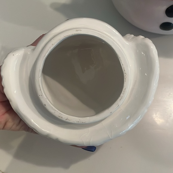 NEW Kringle's Kitchen large Snowman โ๏ธ cookie/treat jar 11.75" tall x 7.5" - Picture 4 of 8